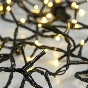 100 λαμπάκια LED σε σειρά, 5 m, πράσινο καλώδιο, 8 προγράμματα, IP44, Θερμό Λευκό (Warm white)