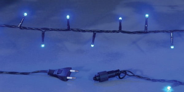 100 λαμπάκια LED σε σειρά, 5 m, πράσινο καλώδιο, σταθερή, με επέκταση, σύνδεση με διπολικό φις, IP20, Μπλε - Image 2