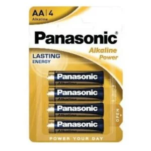 Αλκαλικές μπαταρίες Panasonic AA (περιέχει 4 το τεμάχιο)