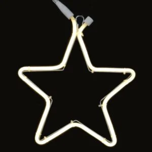 Φωτοσωλήνας NEON LED Αστέρι 30x30 cm με 1 m φωτοσωλήνα, IP44, Εσωτερικού και Εξωτερικού Χώρου, Θερμό Λευκό (Warm white)