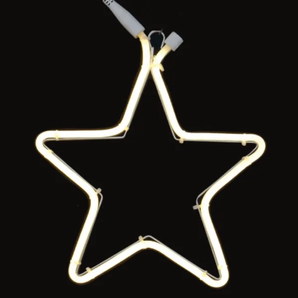 Φωτοσωλήνας NEON LED Αστέρι 30×30 cm με 1 m φωτοσωλήνα IP44 Εσωτερικού και Εξωτερικού Χώρου Θερμό Λευκό Warm white