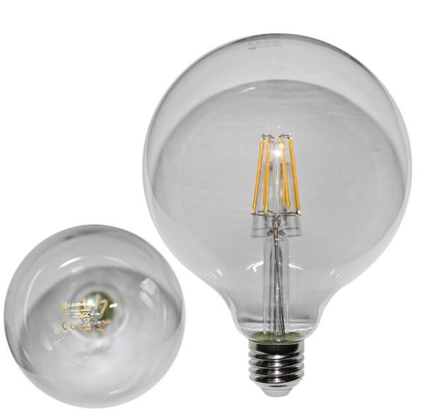 Λάμπα LED FILAMENT COG διάφανη GLOBE 10W Ε27 Θερμό 125 mm