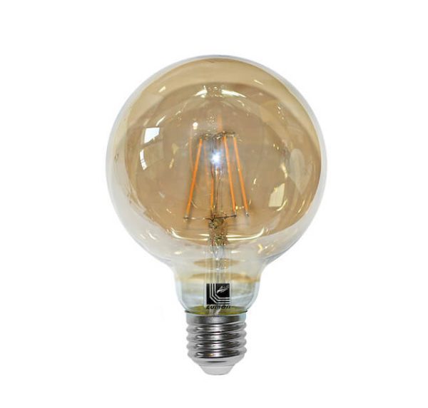 Λάμπα LED FILAMENT COG μελί GLOBE 6W Ε27 Θερμό