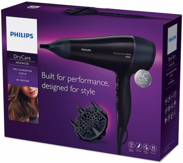 Philips Σεσουάρ μαλλιών με φυσούνα 2200W, Μαύρο - Image 9