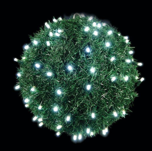 Φωτιζόμενη Μπάλα LED με πράσινο γρασίδι, 130 LED, 40 cm, Εσωτερικού χώρου, IP20, Ψυχρό Λευκό