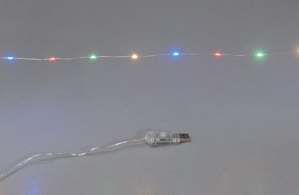 100 λαμπάκια LED σε σειρά 5 m καλώδιο χαλκού Copper 8 προγράμματα με USB Σύνδεση Πολύχρωμο Χρωματιστό Multi