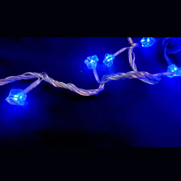 48 λαμπάκια LED σε σειρά με ακρυλικό πάγο 7 m διάφανο καλώδιο 8 προγράμματα με επέκταση IP20 Μπλε