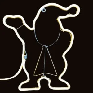 Φωτοσωλήνας NEON LED Άγιος Βασίλης, 29x45 cm με 2 m φωτοσωλήνα, IP44, Εσωτερικού και Εξωτερικού Χώρου, Θερμό Λευκό (Warm white)