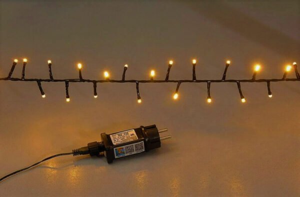 1000 λαμπάκια LED σε σειρά, 50m, πράσινο καλώδιο, 8 προγράμματα, IP44, Θερμό λευκό (Warm white)