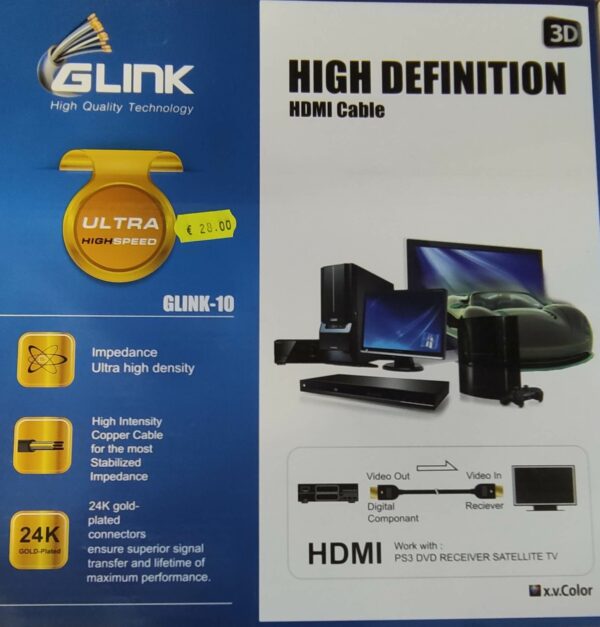 Καλώδιο HDMI HDMI 20m Μαύρο