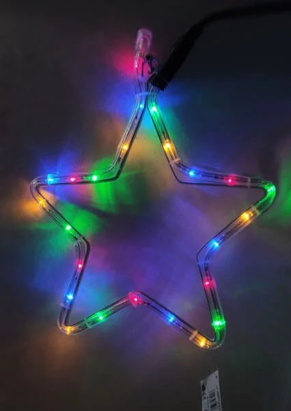 Φωτοσωλήνας LED Αστέρι 30x30 cm με 1 m φωτοσωλήνα, IP44, Εσωτερικού και Εξωτερικού Χώρου, Πολύχρωμο (Χρωματιστό / Multi)