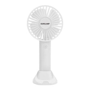 Eurolamp Ανεμιστήρας 2σε1 χειρός & επιτραπέζιος 3W, Φ10cm, Επαναφορτιζόμενος (USB-C), Λευκός