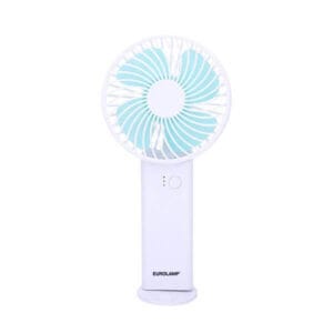 Eurolamp Ανεμιστήρας 2σε1 χειρός & επιτραπέζιος 4.5W, Φ10cm, Επαναφορτιζόμενος (USB-C), Λευκός - Μπλε