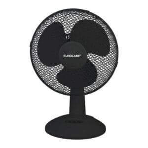 Eurolamp Ανεμιστήρας επιτραπέζιος 38W, Φ25cm, 39(h) cm, Μαύρος