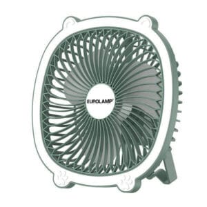 Eurolamp Ανεμιστήρας επιτραπέζιος 5W, με LED φωτισμό, Φ17cm, 20(h) cm, Επαναφορτιζόμενος (USB-C), Πράσινος