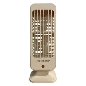 Eurolamp Ανεμιστήρας επιτραπέζιος 5W, διπλός πύργος, Φ7.8cm, 27.6(h) cm, Επαναφορτιζόμενος (USB-C), Κρεμ