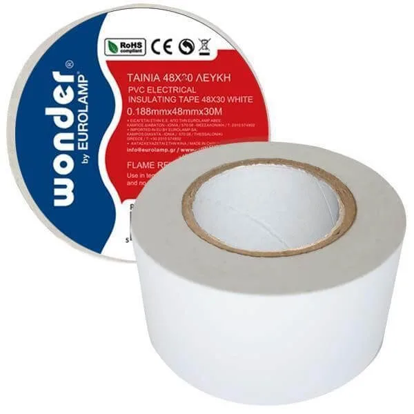 Eurolamp Μονωτική Ταινία PVC, 48mm x 20m, Λευκή