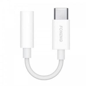 Foneng Καλώδιο 3.5mm jack – USB-C, 10 cm, Λευκό