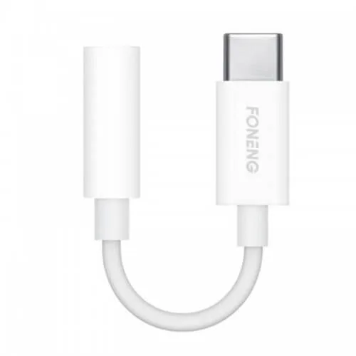 Foneng Καλώδιο 3.5mm jack – USB-C, 10 cm, Λευκό
