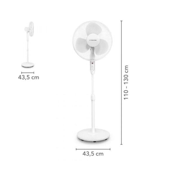 Trotec Ανεμιστήρας με ορθοστάτη 40W, τηλεχειριστήριο και χρονοδιακόπτη, Φ40cm, 1,30(h) m, Λευκός - Image 3