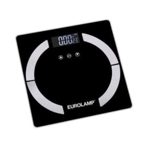 Eurolamp Ζυγαριά μπάνιου για μέτρηση βάρους, νερού, λίπους, δείκτη μάζας σώματος, θερμίδων, οστικής και μυϊκής μάζας και μνήμη