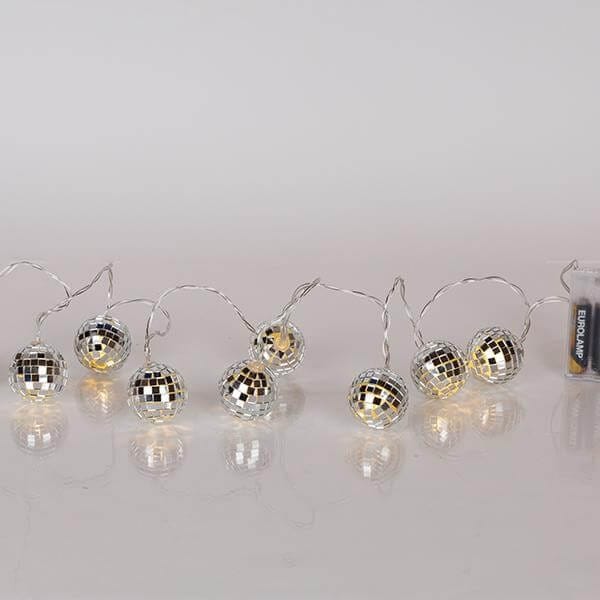 10 DISCO μπάλες με λαμπάκια LED σε σειρά μπαταρίας, 1,35 m, διάφανο καλώδιο, σταθερή, χρονοδιακόπτης, IP20, Θερμό Λευκό (Warm white) 3 10 DISCO μπάλες με λαμπάκια LED σε σειρά μπαταρίας, 1,35 m, διάφανο καλώδιο, σταθερή, χρονοδιακόπτης, IP20, Θερμό Λευκό (Warm white) - Image 2