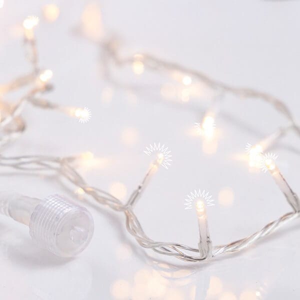 300 λαμπάκια FLASH LED σε σειρά, 30 m, διάφανο καλώδιο, με επέκταση, IP44, Θερμό λευκό (Warm white) 1 300 λαμπάκια FLASH LED σε σειρά 30 m διάφανο καλώδιο με επέκταση IP44 Θερμό λευκό Warm white