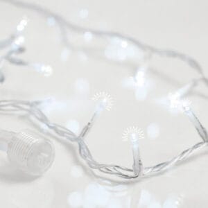 300 λαμπάκια FLASH LED σε σειρά, 30 m, διάφανο καλώδιο, με επέκταση, IP44, Ψυχρό Λευκό
