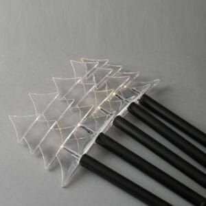 5 λαμπάκια LED σε σειρά με Δέντρα 37(h) cm και με ηλιακό συλλέκτη - solar panel με αισθητήρα φωτός, 2 m, μαύρο καλώδιο, σταθερή, IP44, Θερμό Λευκό (Warm white)