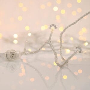 700 λαμπάκια FLASH LED σε σειρά, 70 m, διάφανο καλώδιο, με επέκταση, IP44, Θερμό λευκό (Warm white)