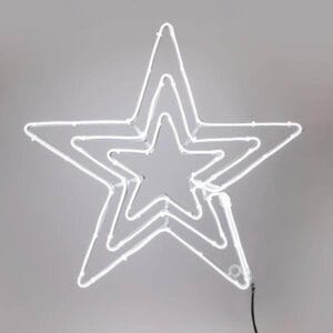 Φωτοσωλήνας NEON LED Αστέρι τριπλό, 60x60 cm με 3 m φωτοσωλήνα, IP44, Εσωτερικού και Εξωτερικού Χώρου, Ψυχρό Λευκό