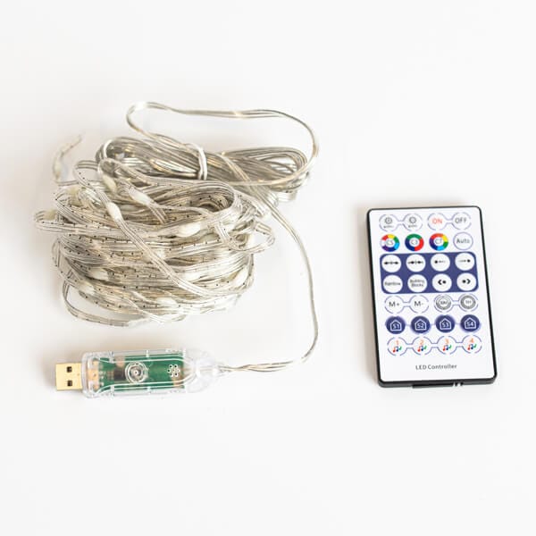 100 ”έξυπνα” λαμπάκια LED σε σειρά, 10 m, πλακέ διάφανο καλώδιο, με σύνδεση WI-FI μέσω εφαρμογής ή τηλεχειριστήριο/controler, με USB Σύνδεση, RGB χρώματα 3 100 ”έξυπνα” λαμπάκια LED σε σειρά, 10 m, πλακέ διάφανο καλώδιο, με σύνδεση WI-FI μέσω εφαρμογής ή τηλεχειριστήριο/controler, με USB Σύνδεση, RGB χρώματα - Image 2