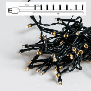 180 λαμπάκια LED σε σειρά, 9 m, πράσινο καλώδιο, 8 προγράμματα, με USB Σύνδεση, Θερμό Λευκό (Warm white)