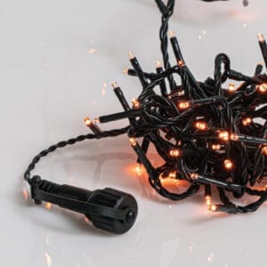 240 λαμπάκια LED σε σειρά, 12 m, πράσινο καλώδιο, 8 προγράμματα, με επέκταση, IP44, Πορτοκαλί