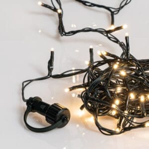 300 λαμπάκια LED σε σειρά, 15 m, πράσινο καλώδιο, 8 προγράμματα, με επέκταση, IP44, Οπάλ Θερμό Λευκό (Opal Warm white)