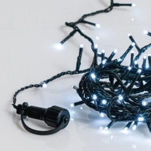 700 λαμπάκια LED σε σειρά, 35 m, πράσινο καλώδιο, σταθερή, με επέκταση, IP44, Ψυχρό Λευκό