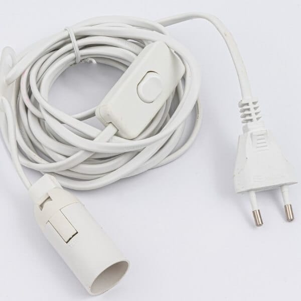 Καλώδιο 3.40m για Φωτιστικό με Ντουί E14 και διακόπτη, Λευκό 1 Καλώδιο 3.40m για Φωτιστικό με Ντουί E14 και διακόπτη Λευκό