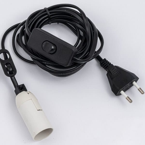 Καλώδιο 3.40m για Φωτιστικό με Ντουί E14 και διακόπτη, Μαύρο 1 Καλώδιο 3.40m για Φωτιστικό με Ντουί E14 και διακόπτη Μαύρο