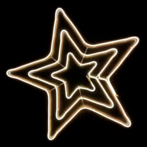 Φωτοσωλήνας NEON LED Αστέρι τριπλό, 80x80 cm με 6 m φωτοσωλήνα, IP44, Εσωτερικού και Εξωτερικού Χώρου, με προγράμματα, Θερμό Λευκό (Warm white)