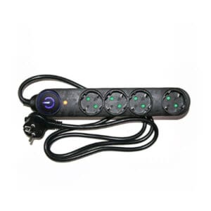 Adeleq Πολύπριζο υπέρτασης με διακόπτη, 4 Θέσεων Σούκο, Μαύρο, 1,5 m καλώδιο