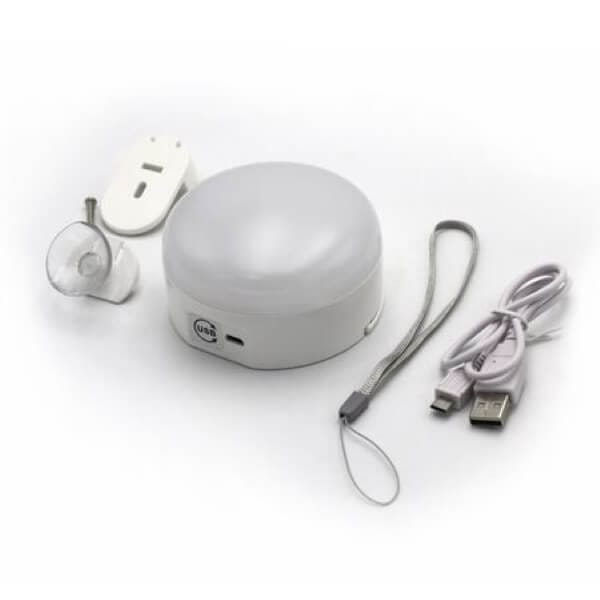 Adeleq λευκό Στρογγυλό φωτιστικό ντουλάπας φακός με διακόπτη Επαναφορτιζόμενο LED 3W 4000K IP20