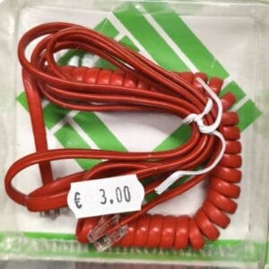 Alfalamda Καλώδιο τηλεφώνου, καλώδιο + σπιράλ, 2m, Κόκκινο