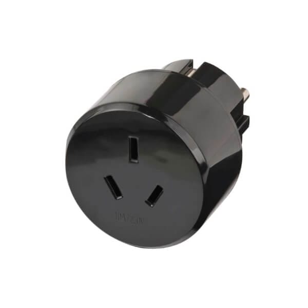 Brennenstuhl Αντάπτορας ταξιδίου από Κίνα και Αυστραλία σε ελληνικό φις Μαύρος