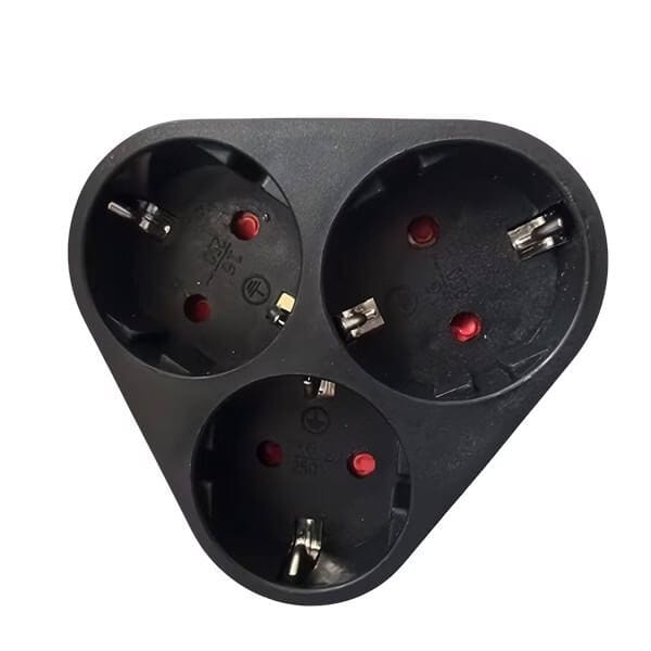 Eurolamp Αντάπτορας οβάλ 3 Θέσεων Σούκο Μαύρος