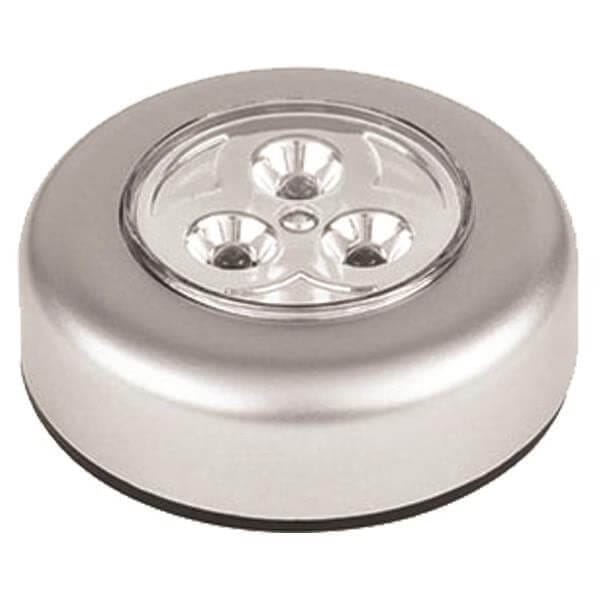 Eurolamp Ασημί Στρογγυλό σποτ πατητό μπαταρίας LED 0.2W