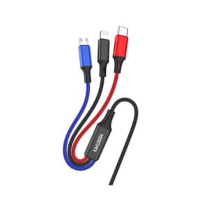 Kakusiga Καλώδιο USB-Α – 3σε1 (USB-C, Lightning, micro USB), 1m, Μαύρο