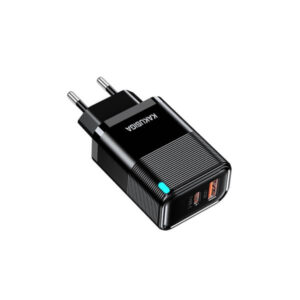 Kakusiga Φορτιστής 30W με ένδειξη LED, 1 Θύρα USB-A και 1 Θύρα USB-C (PD), Μαύρος