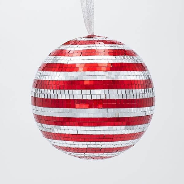 Mπάλα Disco Κόκκινη Ασημί 14 cm