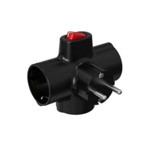 Telco Αντάπτορας Σταυρός με διακόπτη, 3 Θέσεων Σούκο, Μαύρος