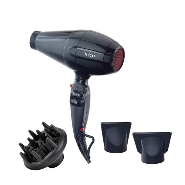 Telco επαγγελματικό Σεσουάρ μαλλιών με φυσούνα και ιονισμό 2200W Μαύρο